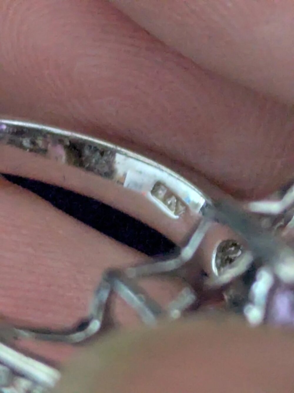 Purple Amethyst Sterling Silver 925 Marked AVE Cocktail Ring S.8.5 - Picture 12 of 12
